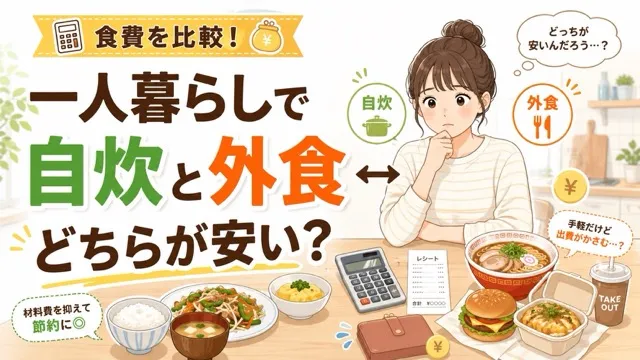 一人暮らしで自炊と外食どちらが安い?