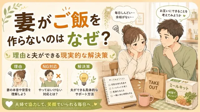 妻がご飯を作らないのはなぜ？理由と夫ができる現実的な解決策【2026年】