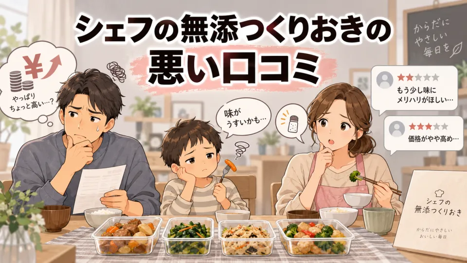 シェフの無添つくりおきの悪い評判・口コミ