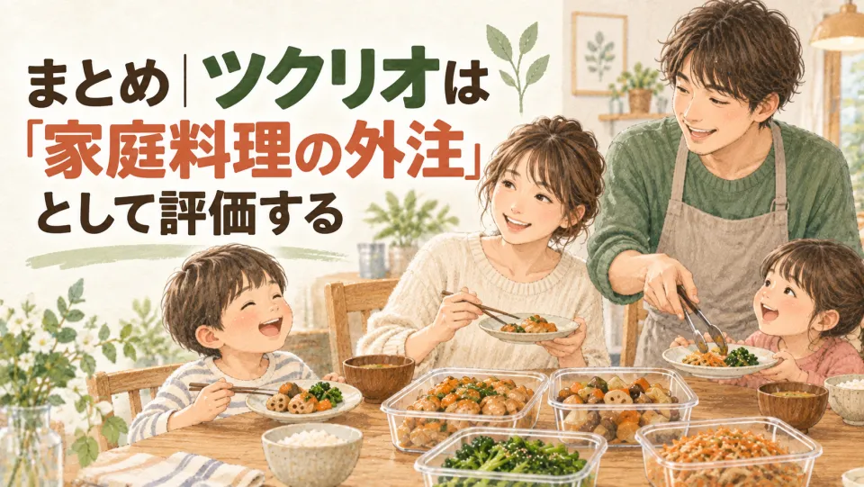 まとめ｜ツクリオは「家庭料理の外注」として評価する