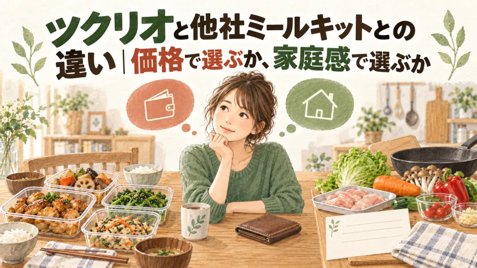 ツクリオと他社ミールキットとの違い｜価格で選ぶか、家庭感で選ぶか